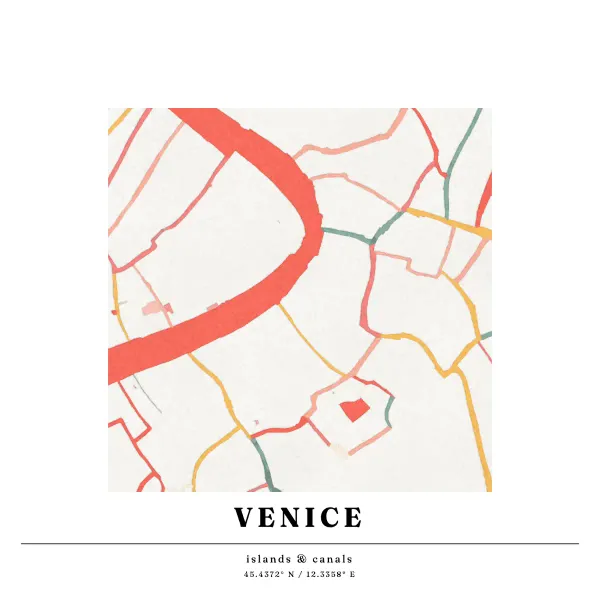 The mapalette “Venice, cut out”