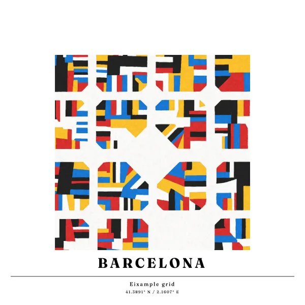 The mapalette “Mondrian’s Eixample”