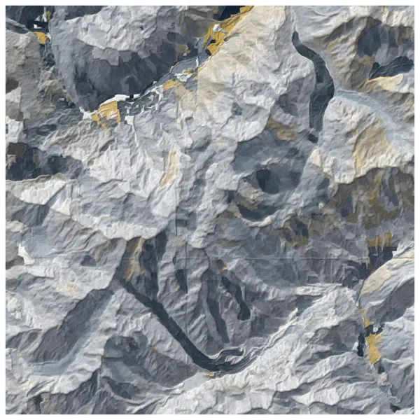 The mapalette “Mont Blanc, land and ice”
