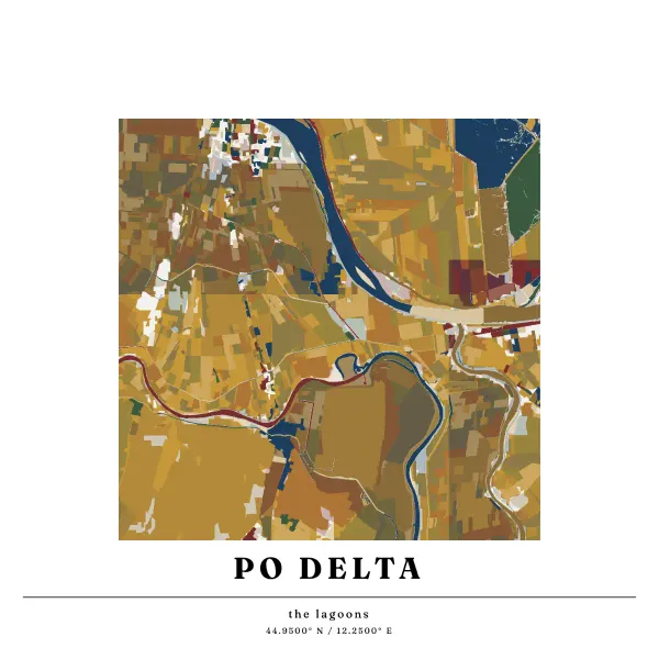 The mapalette “The Po, in lagoons”