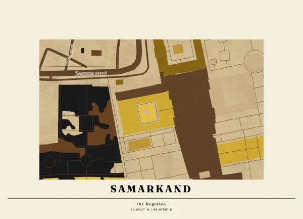 The mapalette “Samarkand, antique globe”
