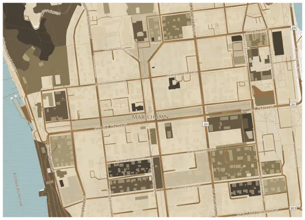 The mapalette “Mariehamn, atlas plate”
