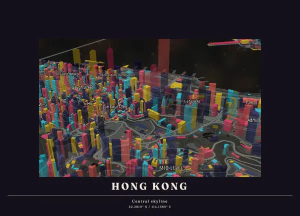 The mapalette “Hong Kong, towers only”