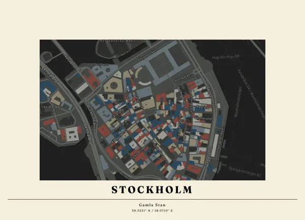 The mapalette “Gamla Stan, buildings inked”