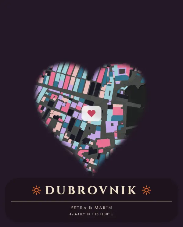 The mapalette “Dubrovnik, the red roofs”