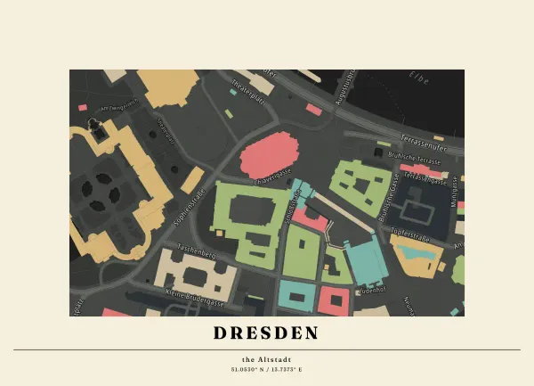 The mapalette “Dresden, buildings inked”