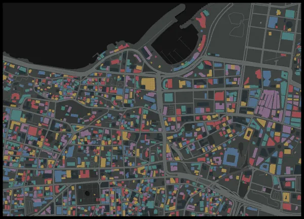 The mapalette “Beirut, blocks screened”
