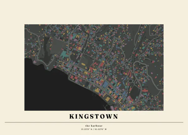 The mapalette “Kingstown, blocks inked”
