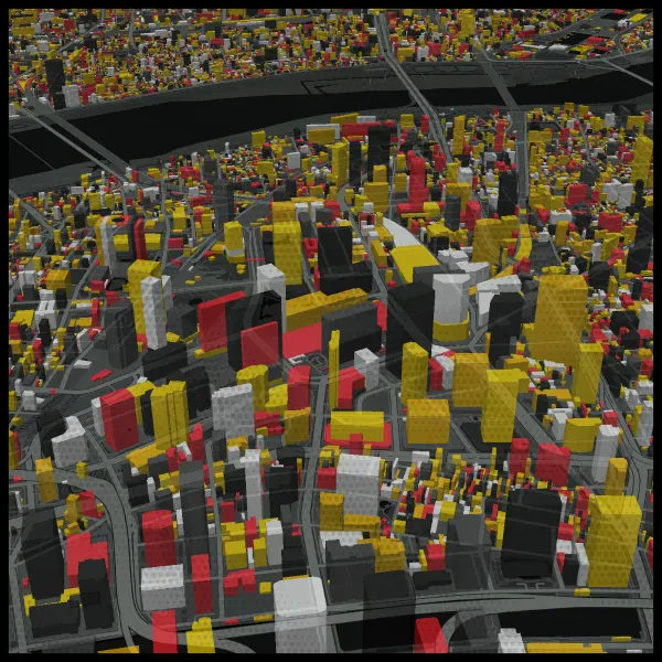 The mapalette “Osaka, blocks in yellow”