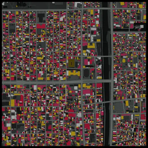 Preview of Kyoto, every block a dot