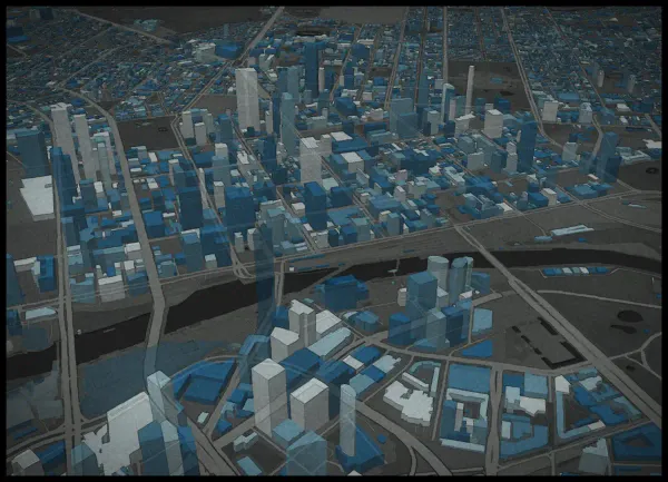 The mapalette “Melbourne, towers glazed”