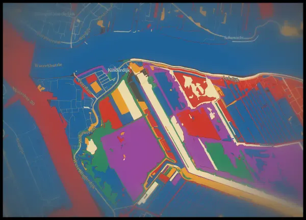The mapalette “Kinderdijk, dreamt in blue”