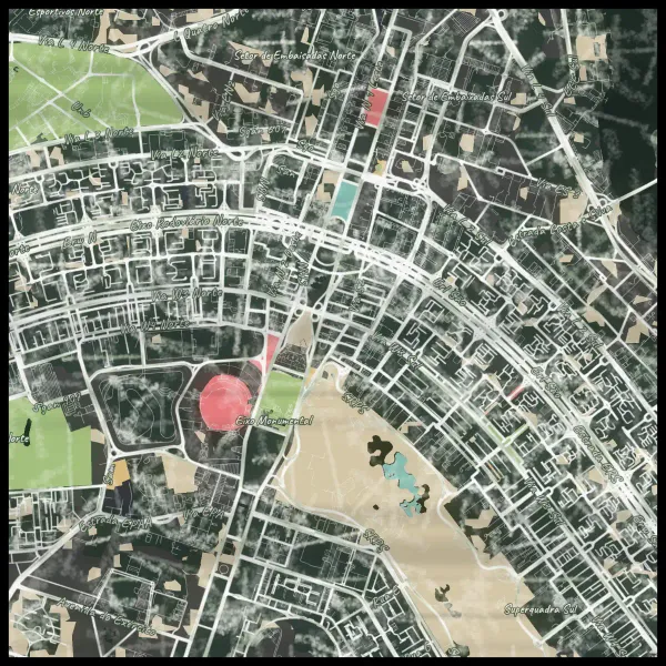 The mapalette “Brasília in chalk”