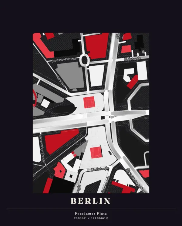 The mapalette “Potsdamer Platz in charcoal”