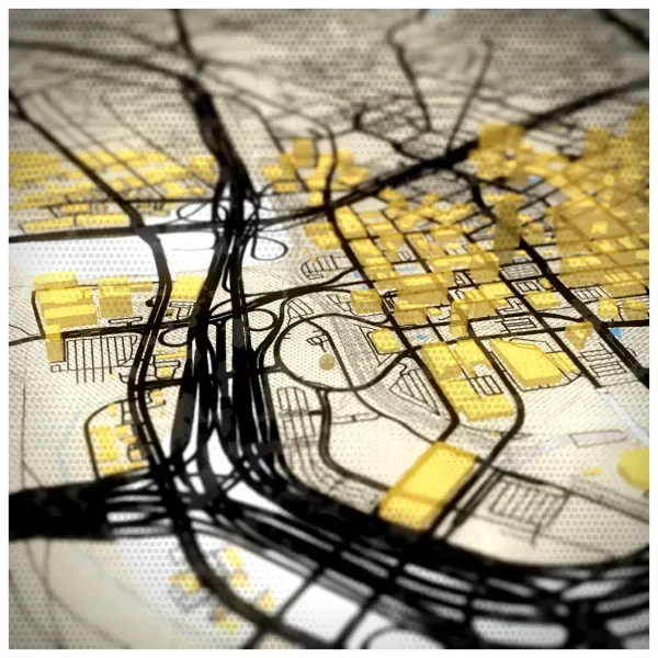 The mapalette “Dallas, inked”