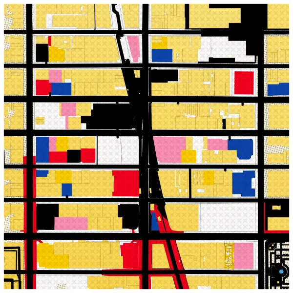 The mapalette “Times Square, inked”