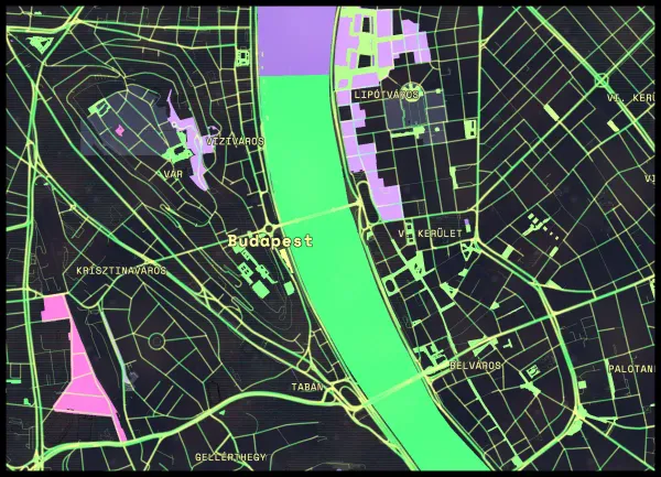 The mapalette “Budapest, after dark”