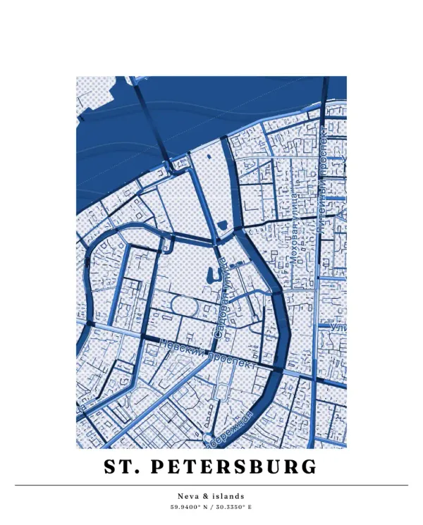 The mapalette “St Petersburg, duotone”
