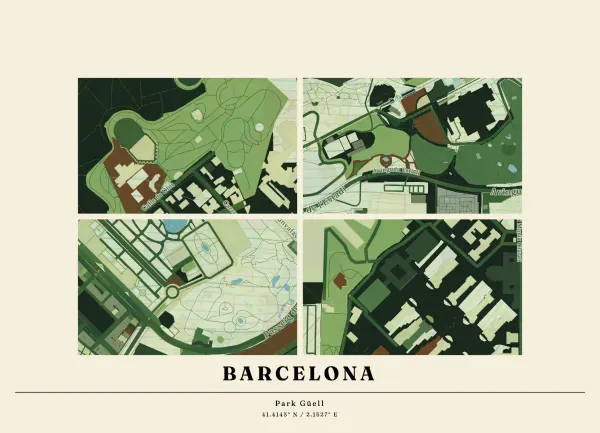 The mapalette “Park Güell, emerald plate”