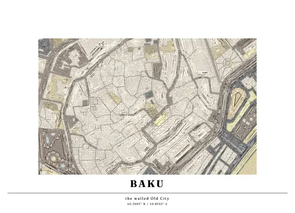 The mapalette “Baku, engraved”