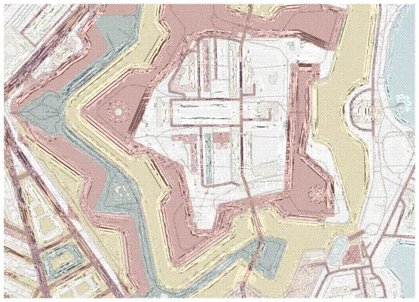 The mapalette “Kastellet, engraved”