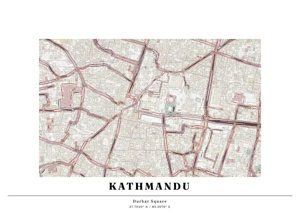 The mapalette “Durbar Square, engraved”