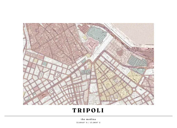 The mapalette “The Tripoli medina, engraved”