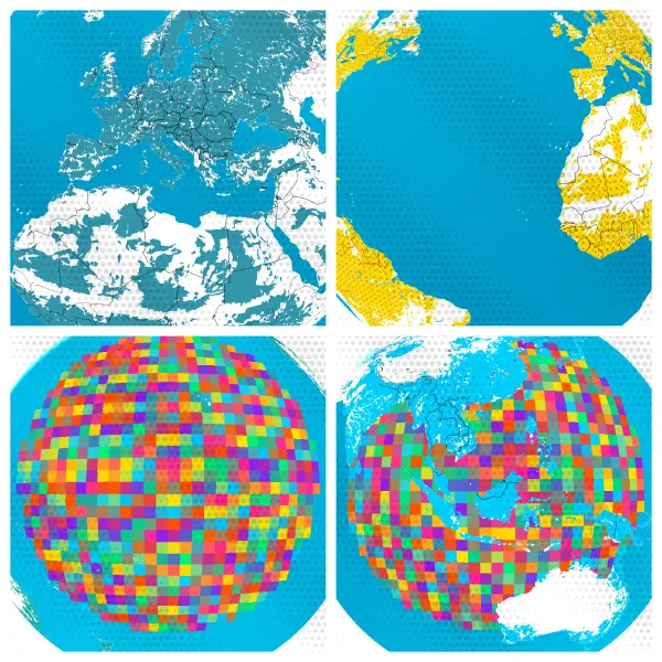 The mapalette “Four oceans”