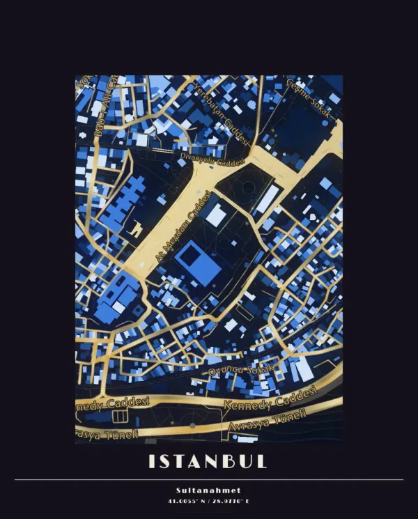 The mapalette “Sultanahmet at midnight”