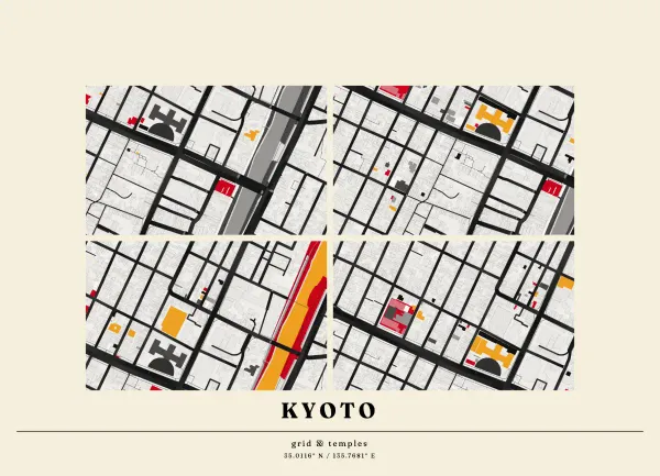 The mapalette “Kyoto, minimal ink”