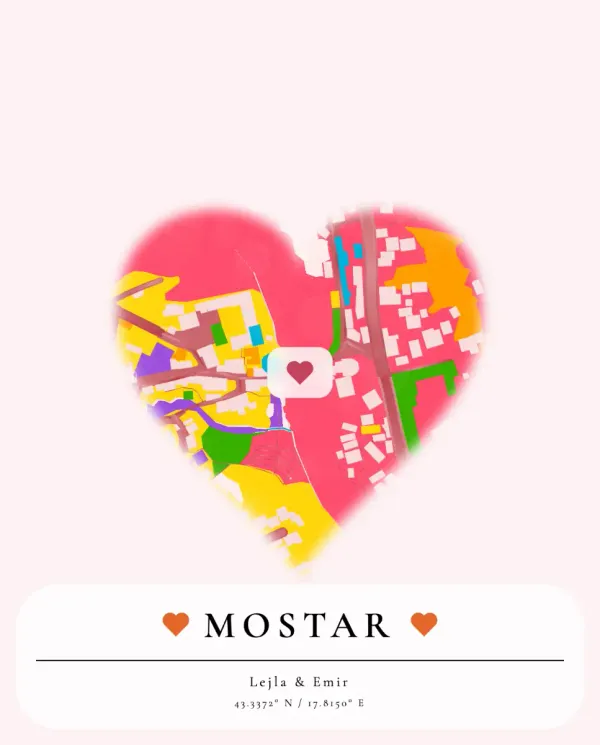 The mapalette “Mostar, two banks”