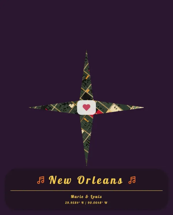 The mapalette “A second line in New Orleans”