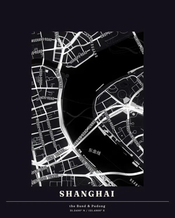 The mapalette “The Bund in noir”
