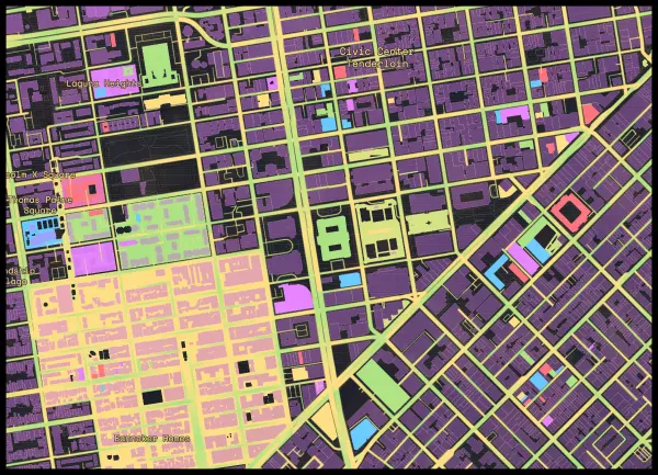 The mapalette “San Francisco, one dark”