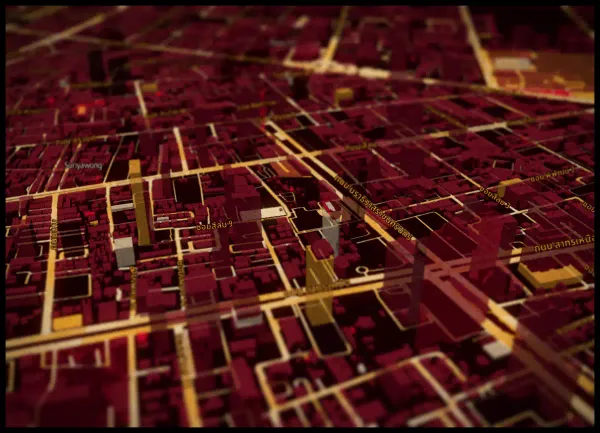 The mapalette “Bangkok, lit red”