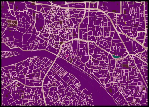 The mapalette “Old Dhaka in claret”