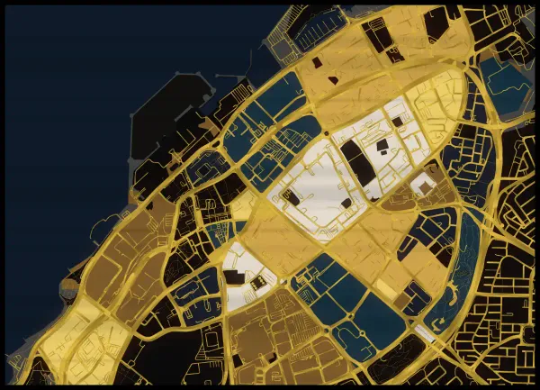 The mapalette “Kuwait City, gilded”