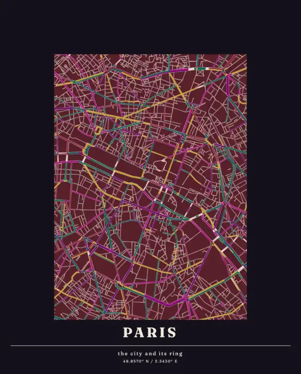 The mapalette “Paris, inside the ring”