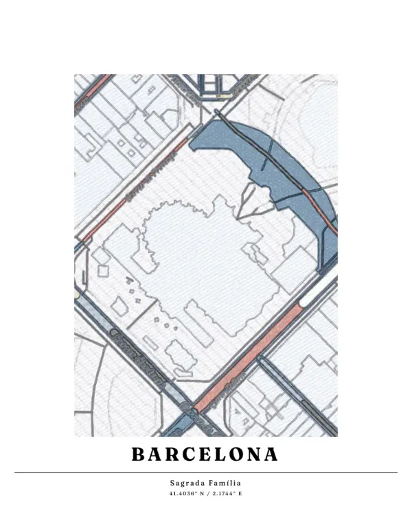 The mapalette “Sagrada Família, plan”
