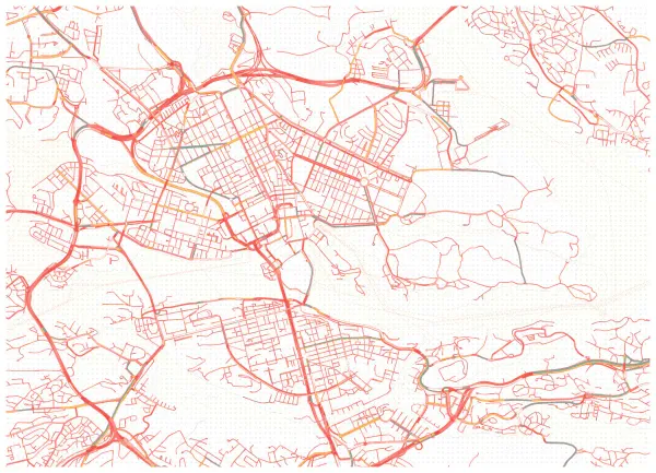 The mapalette “Stockholm in coral”