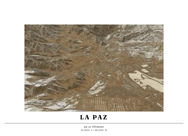 The mapalette “Illimani over the bowl”