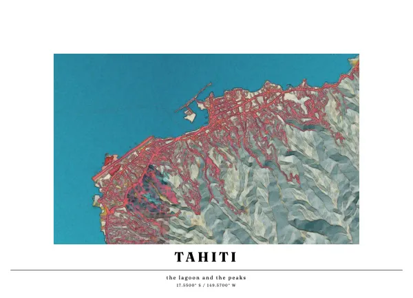 The mapalette “Tahiti, reef and ridge”