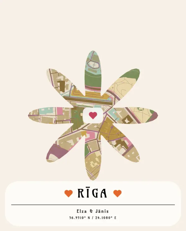 The mapalette “Riga, in bloom”