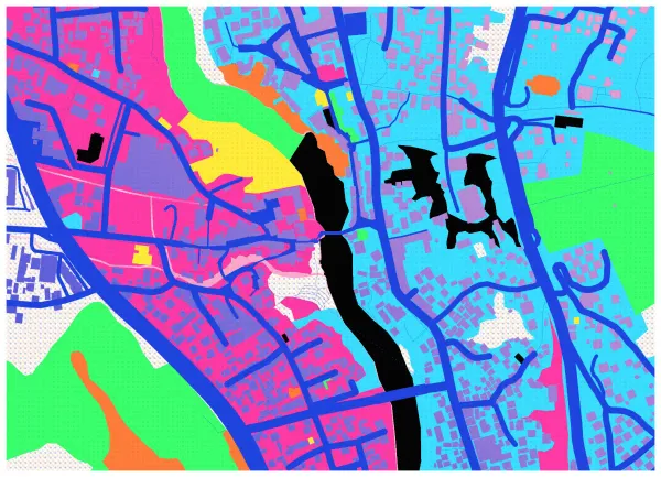 The mapalette “Mostar, risographed”