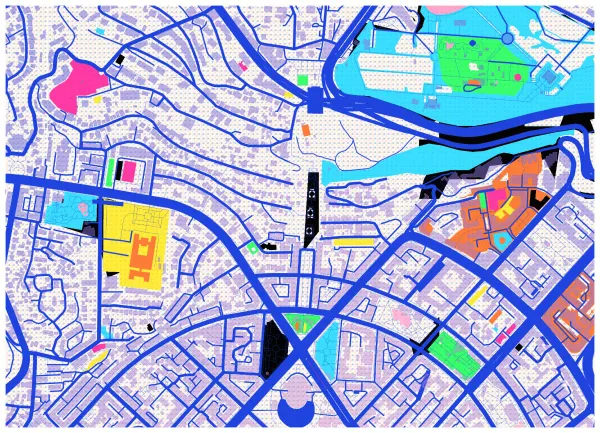 The mapalette “Yerevan, risographed”