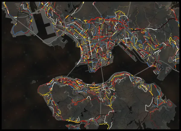 The mapalette “Hong Kong, every road”