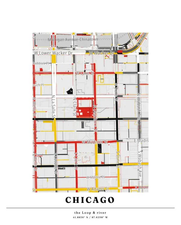The mapalette “The Loop, streets inked”