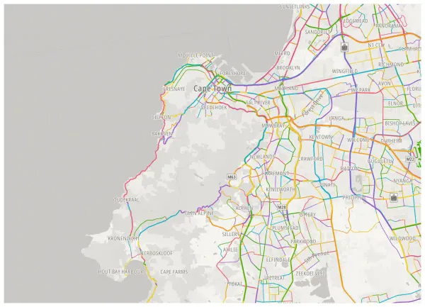 The mapalette “Cape Town, streets inked”