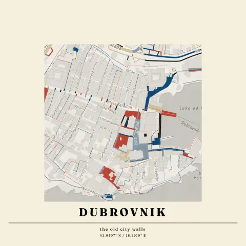 Preview of Dubrovnik, streets inked