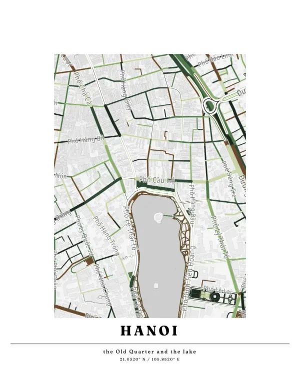 The mapalette “Hanoi, lanes in green”